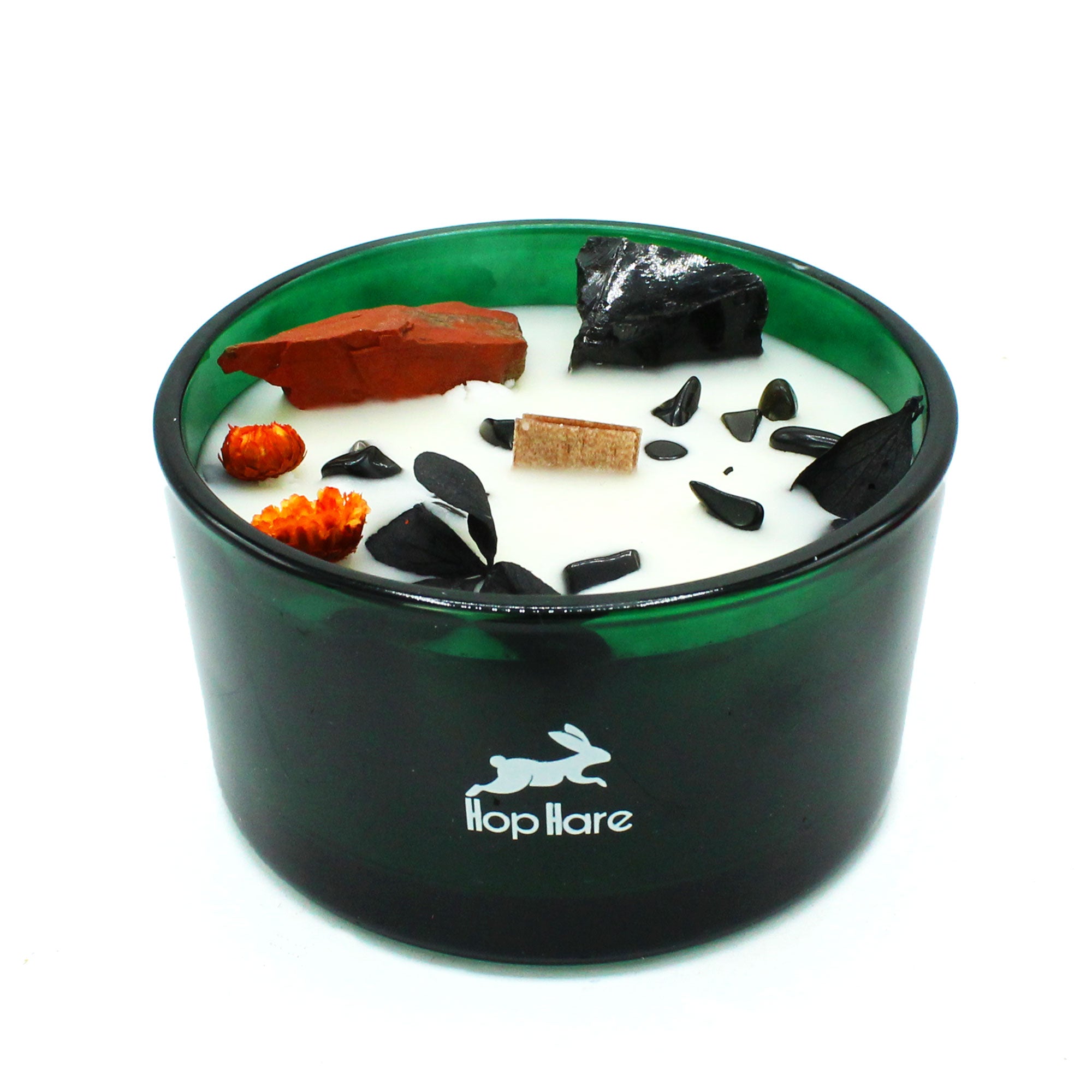 Werkbubbel Crystal Candle - Rode Jaspis & Zwarte Agaat