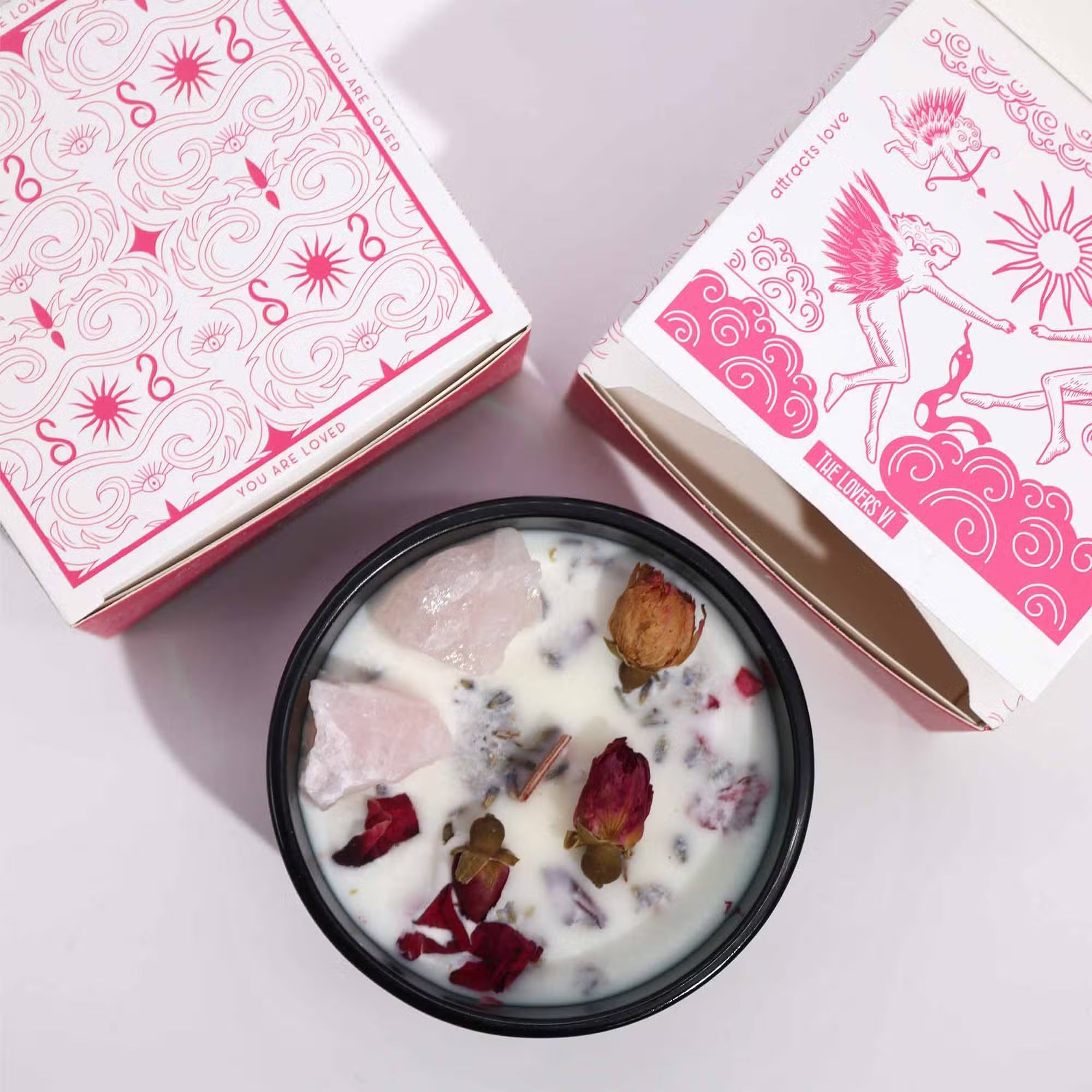 Werkbubbel Crystal Candle – Rose Quartz